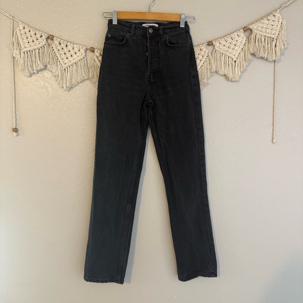 Reformation Black Straight Leg Jeans‎